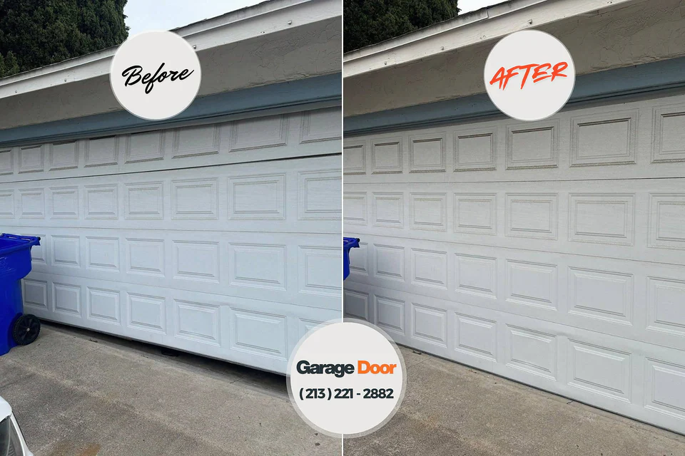 Before and after: garage door repair Eudora, KS